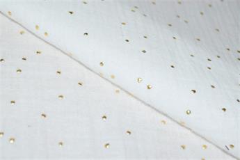Gold Speckled Double Gauze - WHITE