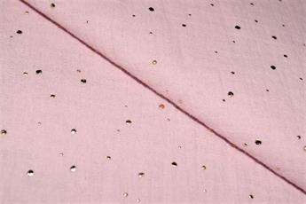 Gold Speckled Double Gauze - LIGHT DUSKY PINK