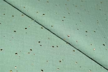 Gold Speckled Double Gauze - SAGE GREEN/MINT