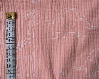 Giraffe And Elephant Double Gauze - image 4
