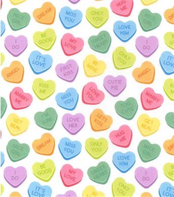Candy Hearts 100% Cotton Fabric - image 2