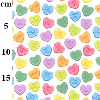Candy Hearts 100% Cotton Fabric - image 3