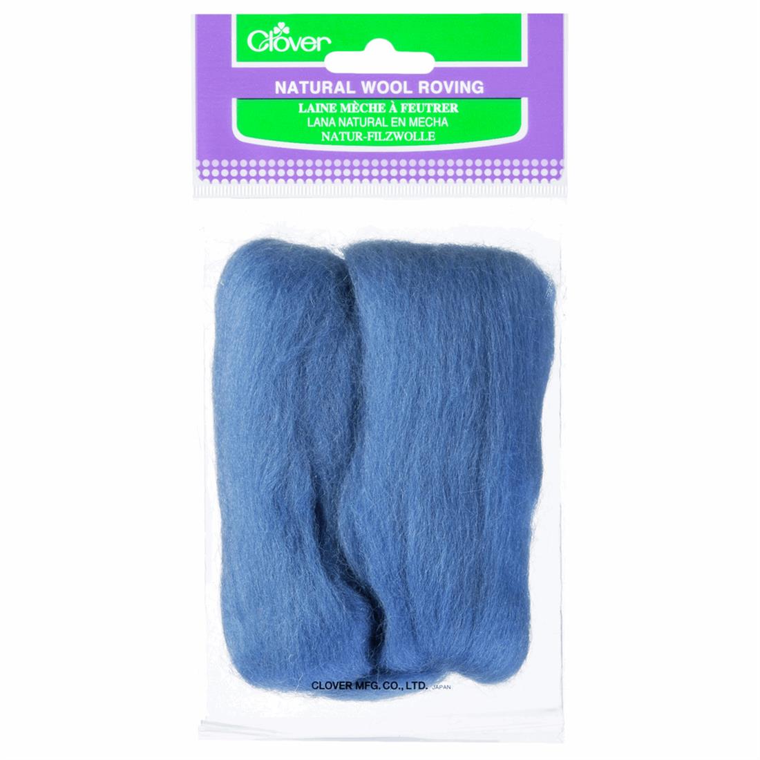 20g Clover Natural Wool Roving (Blue)