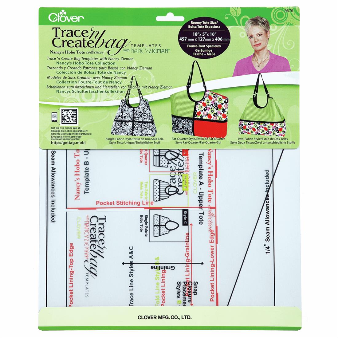 Clover Bag Template Trace n Create Hobo Tote