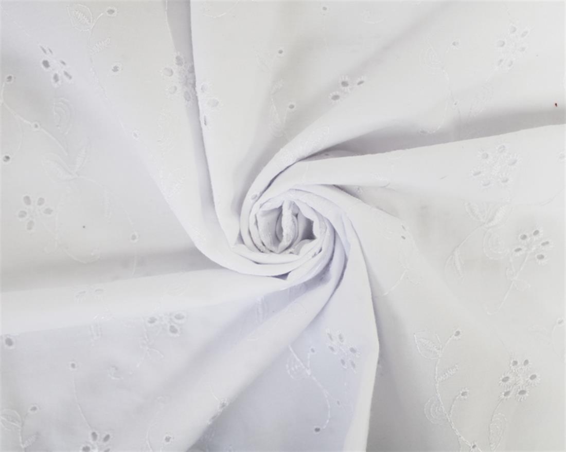 Flowers and Leaves Polycotton Anglaise