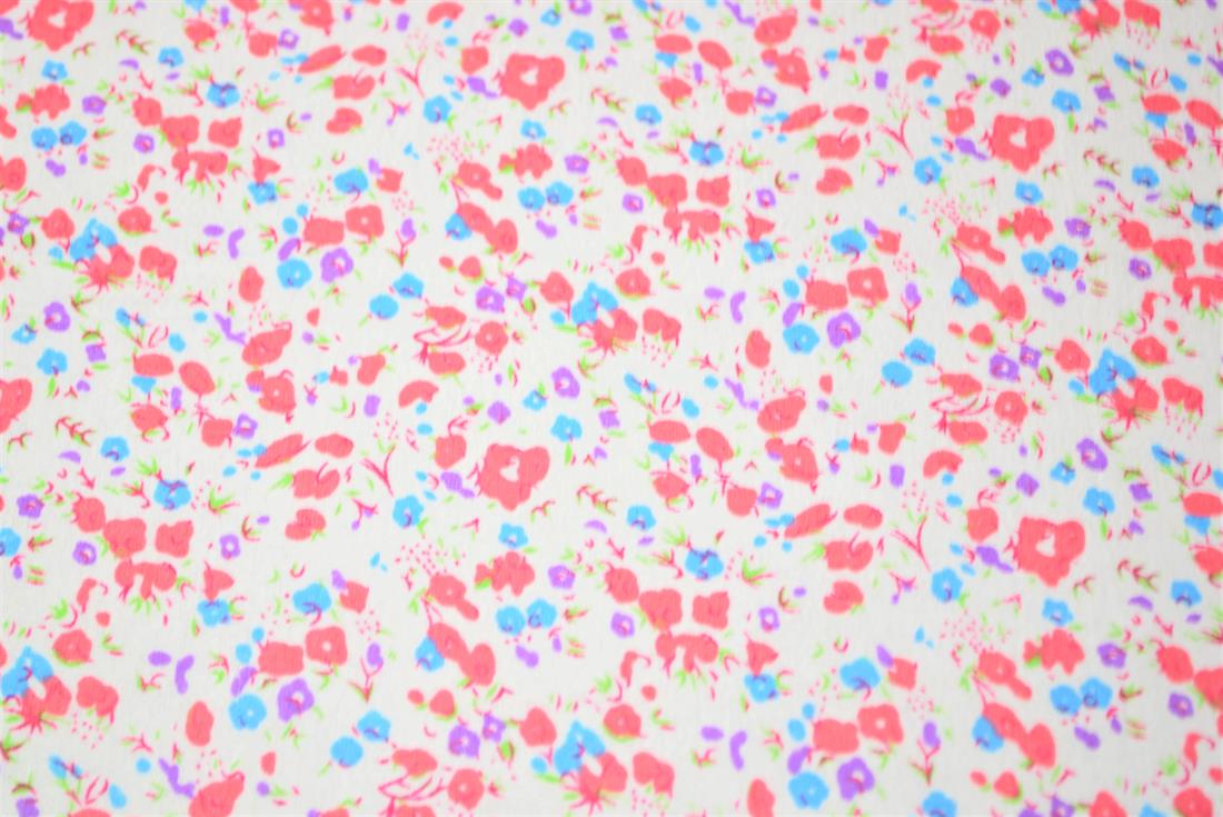 Floral Winceyette.
This print features small pink, purple and blue flowers. It would serve wonderfully in fashion or craft applications.
Winceyette, also referred to as brushed cotton or flannel, is ideal for nightwear, night dresses, pyjama bottoms, baby clothing, blankets and bedding. It is a soft material with a raised brushed surface (a nap), on both sides. 

Width: 43" 
Composition: 100% Cotton