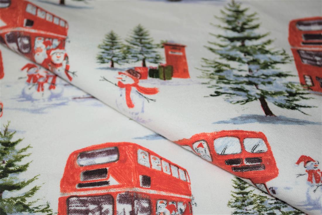 Snowy London Buses