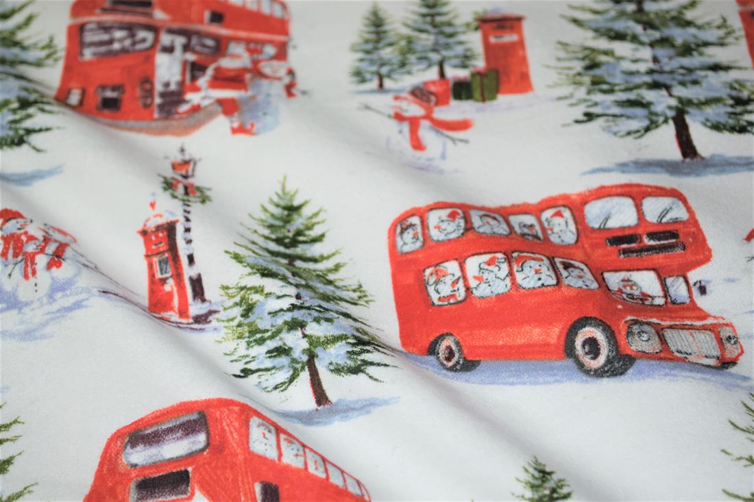 Snowy London Buses