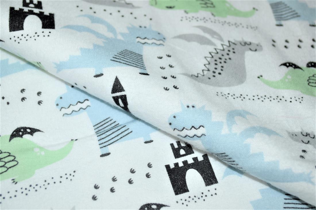 Printed Premium 100% Brushed Flannel Cotton Fabric, 112cm Wide, High Quality; This beautiful soft fabric is perfect for Children's clothing, Light blankets, Bed sheets, Night dresses, and Pyjama Bottoms. Colours may slightly vary due to the lighting during the photo shooting or the monitor's display. Wash at 30 Degrees.