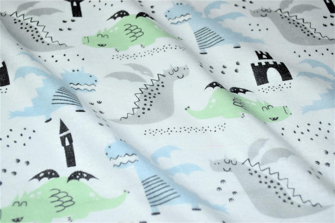 Printed Premium 100% Brushed Flannel Cotton Fabric, 112cm Wide, High Quality; This beautiful soft fabric is perfect for Children's clothing, Light blankets, Bed sheets, Night dresses, and Pyjama Bottoms. Colours may slightly vary due to the lighting during the photo shooting or the monitor's display. Wash at 30 Degrees.