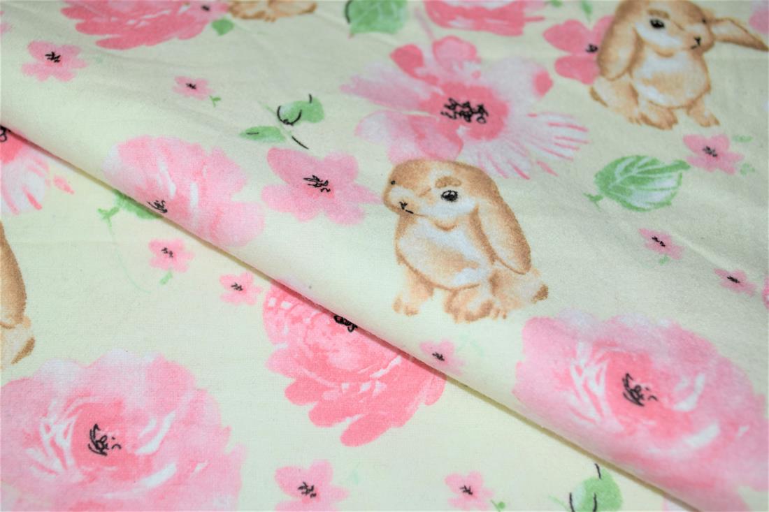 Printed Premium 100% Brushed Flannel Cotton Fabric, 112cm Wide, High Quality; This beautiful soft fabric is perfect for Children's clothing, Light blankets, Bed sheets, Night dresses, and Pyjama Bottoms. Colours may slightly vary due to the lighting during the photo shooting or the monitor's display. Wash at 30 Degrees.