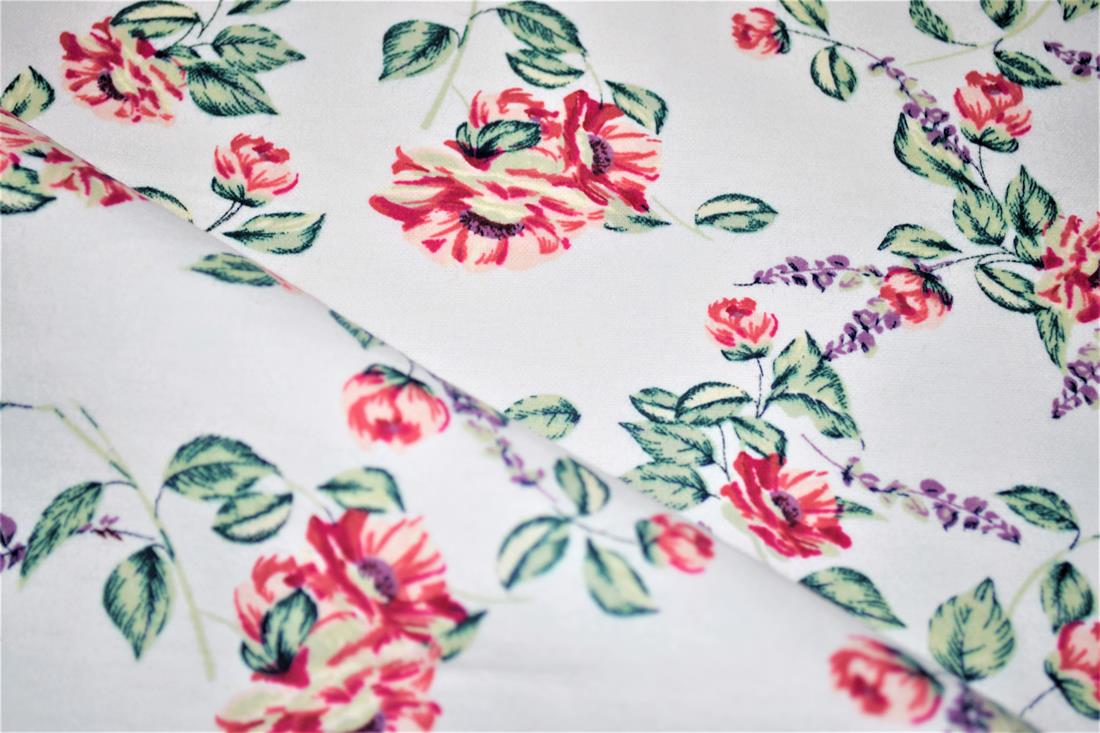Printed Premium 100% Brushed Flannel Fabric Flower print High Quality