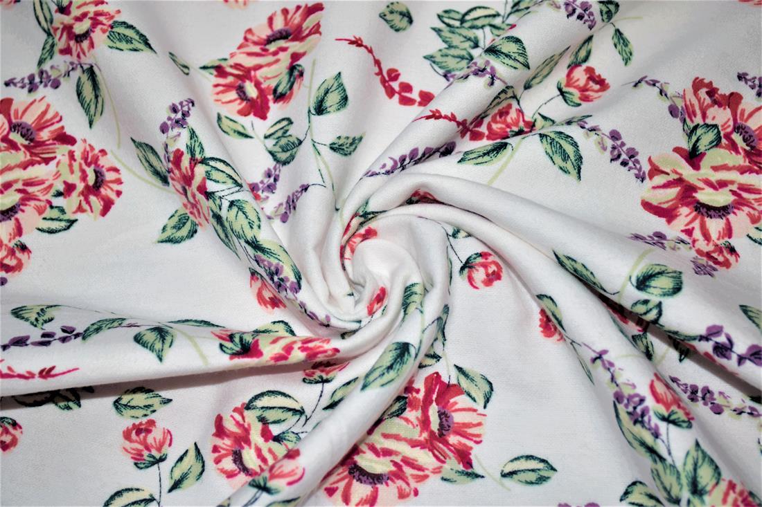 Printed Premium 100% Brushed Flannel Fabric Flower print High Quality