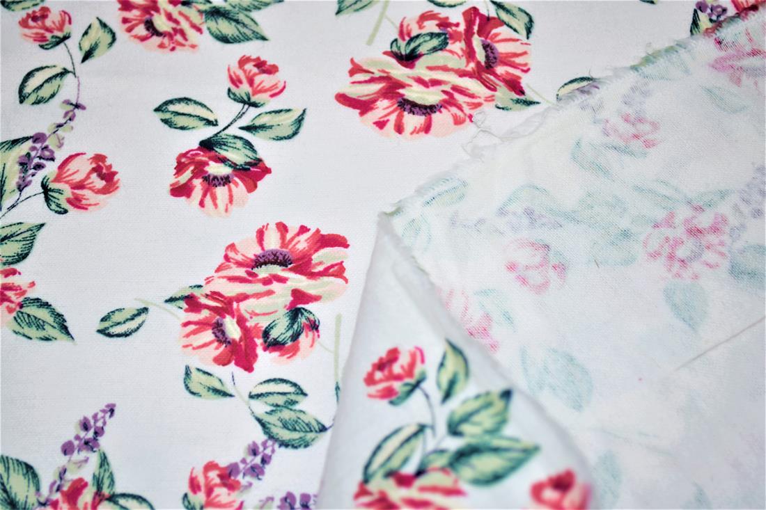 Printed Premium 100% Brushed Flannel Fabric Flower print High Quality