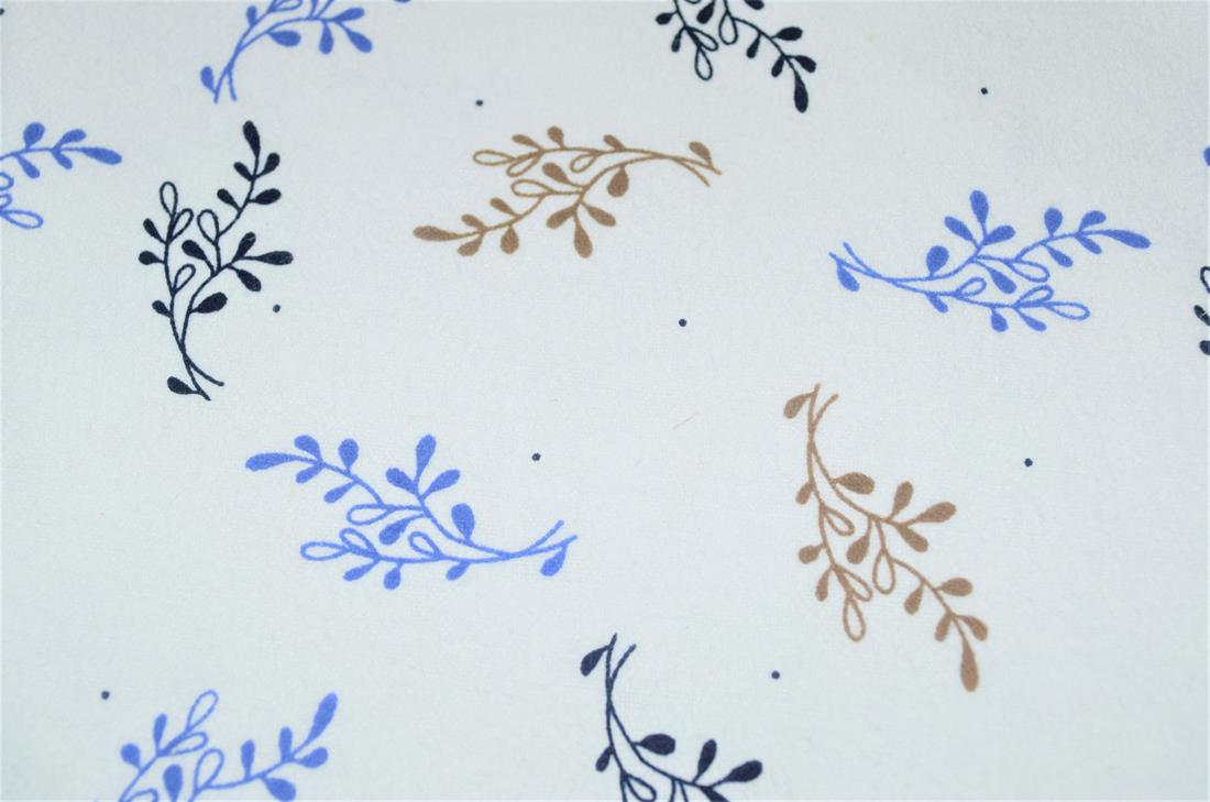 Soft Brushed Flannel 100% Cotton Fabric, Leaves Print,High Quality