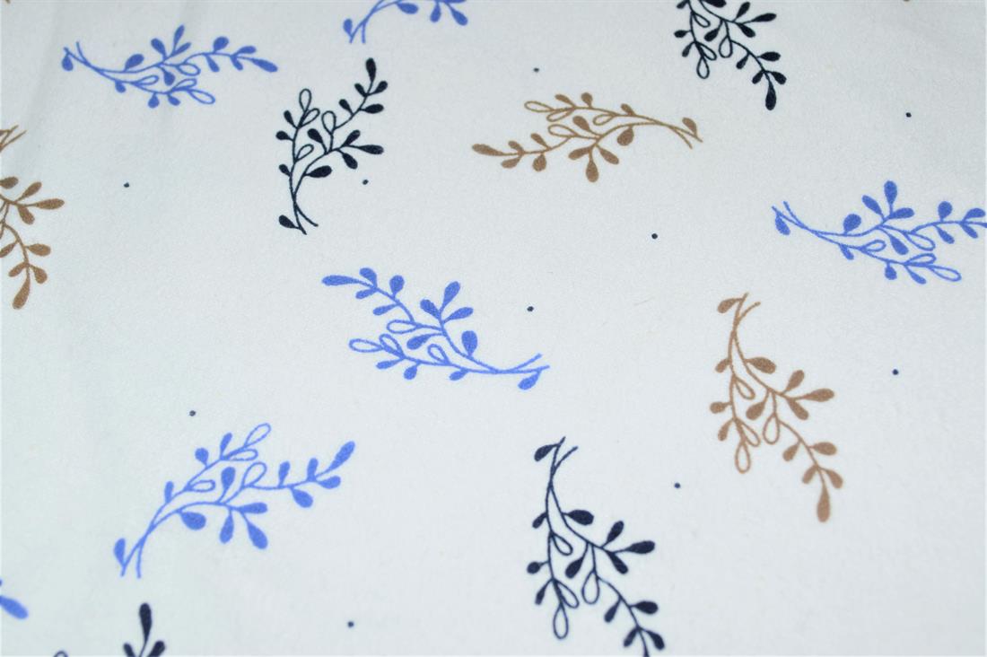 Soft Brushed Flannel 100% Cotton Fabric, Leaves Print,High Quality