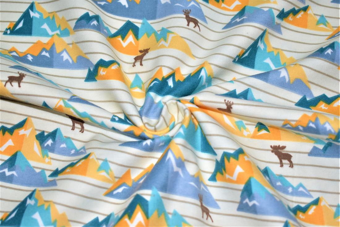 Pritned Soft Brushed Flannel 100% Cotton Fabric