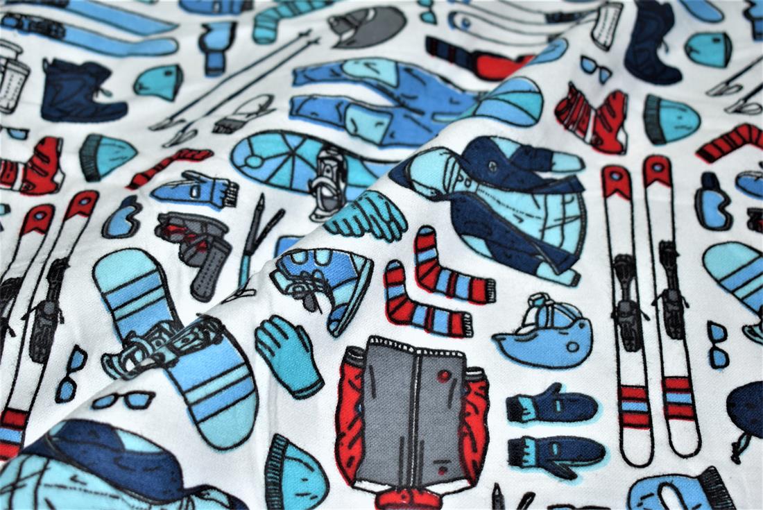 Winter Sports- Printed Premium 100% Brushed Flannel Cotton Fabric