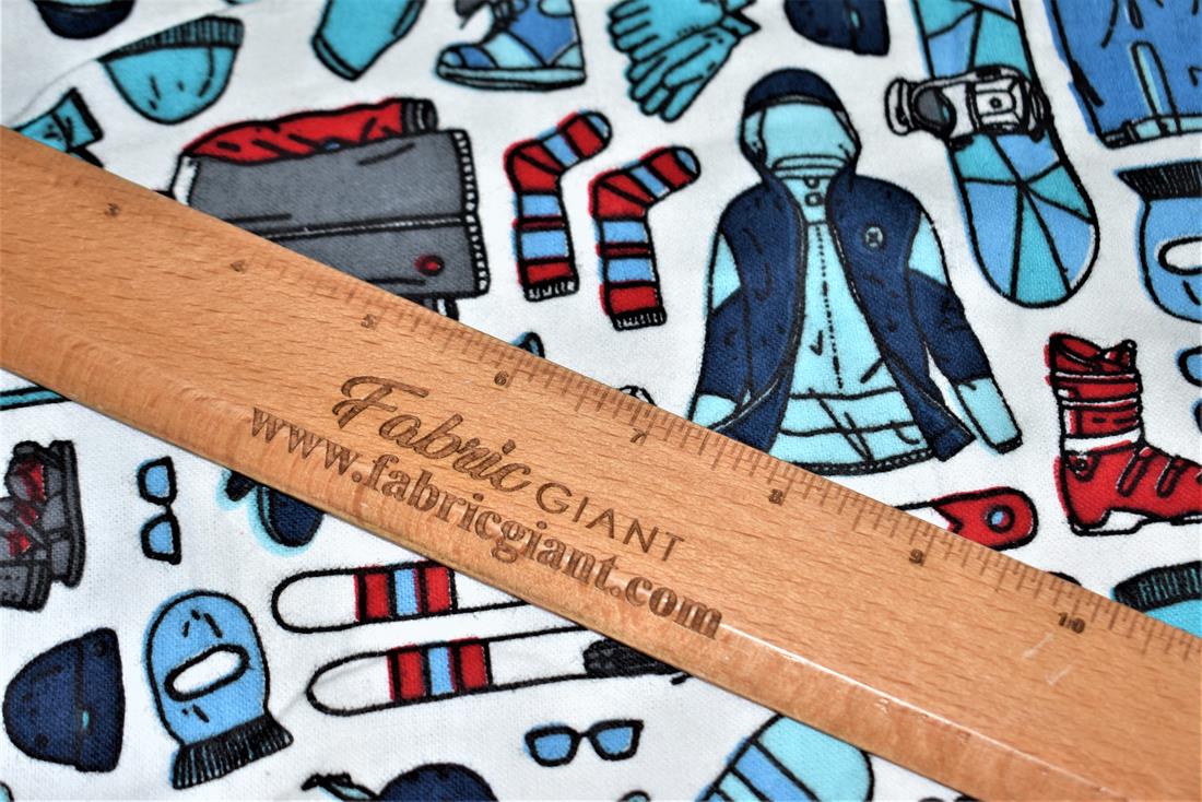 Winter Sports- Printed Premium 100% Brushed Flannel Cotton Fabric