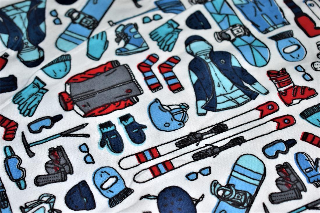 Winter Sports- Printed Premium 100% Brushed Flannel Cotton Fabric