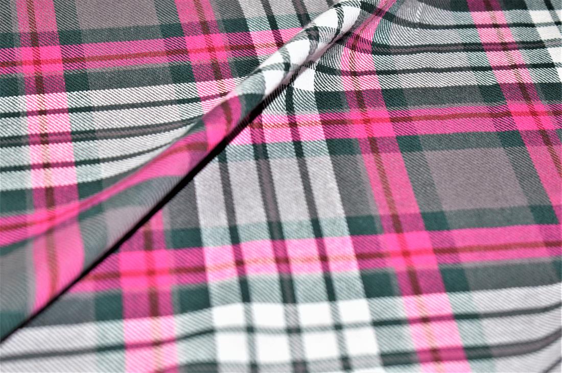 Tartan Printed Premium Brushed Flannel Cotton Fabric Light wight