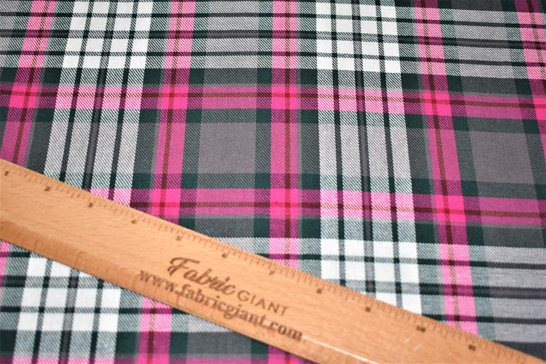 Tartan Printed Premium Brushed Flannel Cotton Fabric Light wight