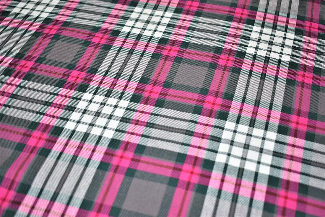 Tartan Printed Premium Brushed Flannel Cotton Fabric Light wight