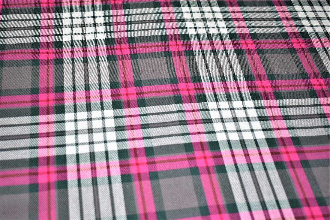 Tartan Printed Premium Brushed Flannel Cotton Fabric Light wight