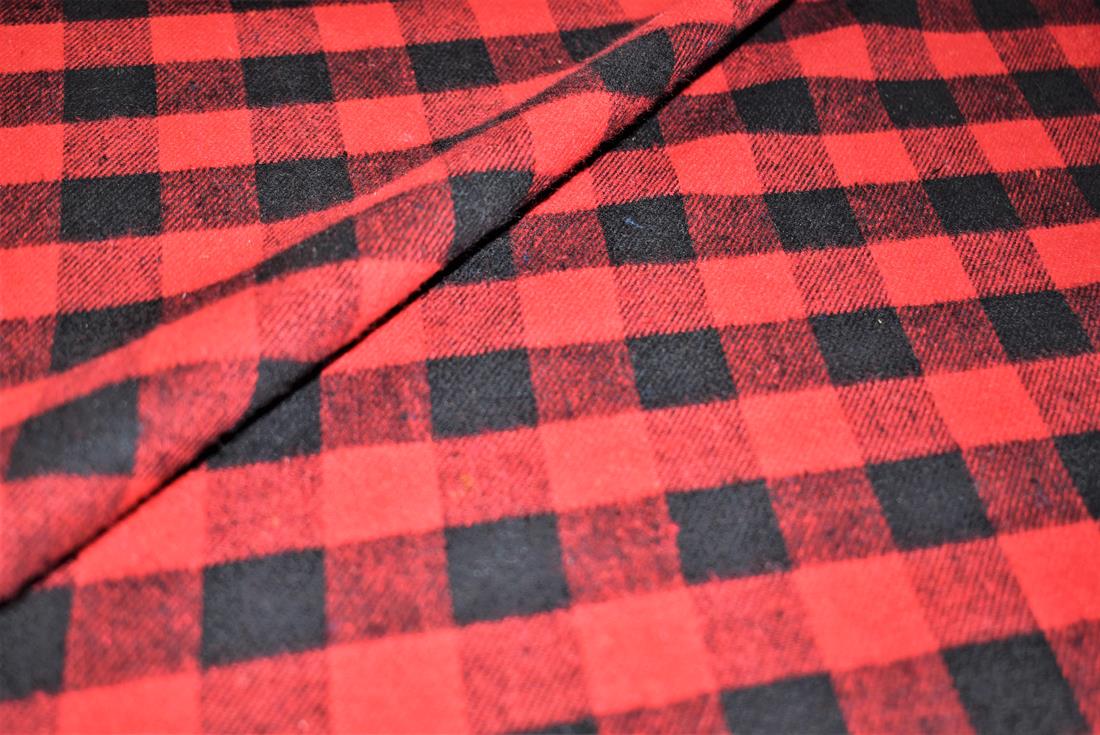Tartan Printed Premium Brushed Flannel Cotton Fabric  Light wight