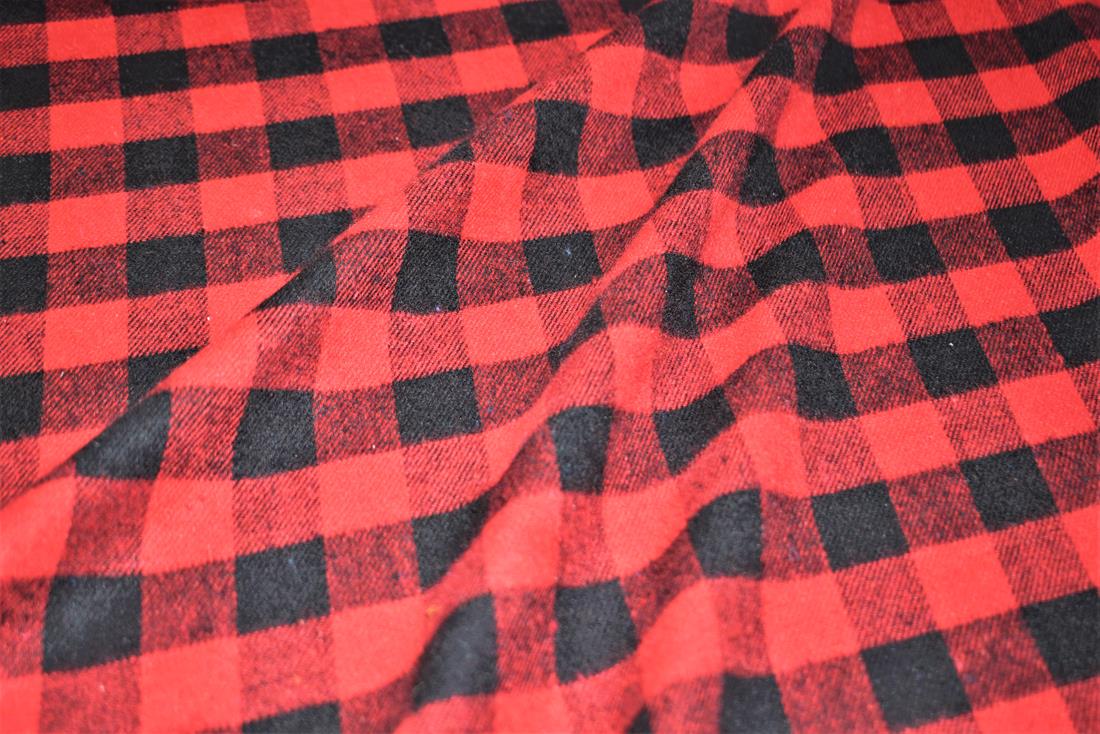Tartan Printed Premium Brushed Flannel Cotton Fabric  Light wight