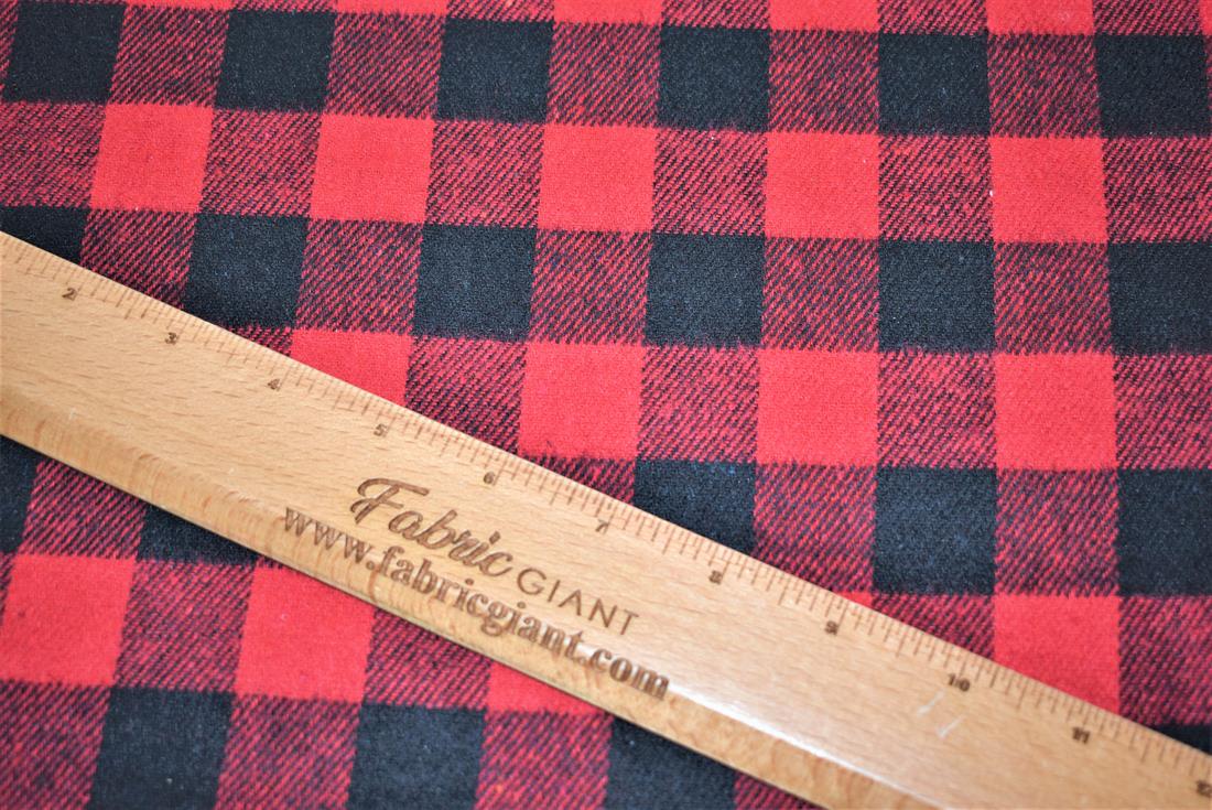Tartan Printed Premium Brushed Flannel Cotton Fabric  Light wight