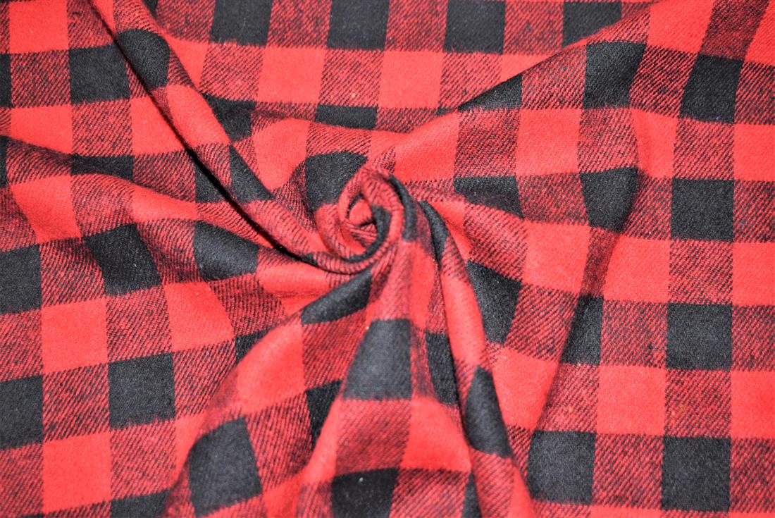 Tartan Printed Premium Brushed Flannel Cotton Fabric  Light wight