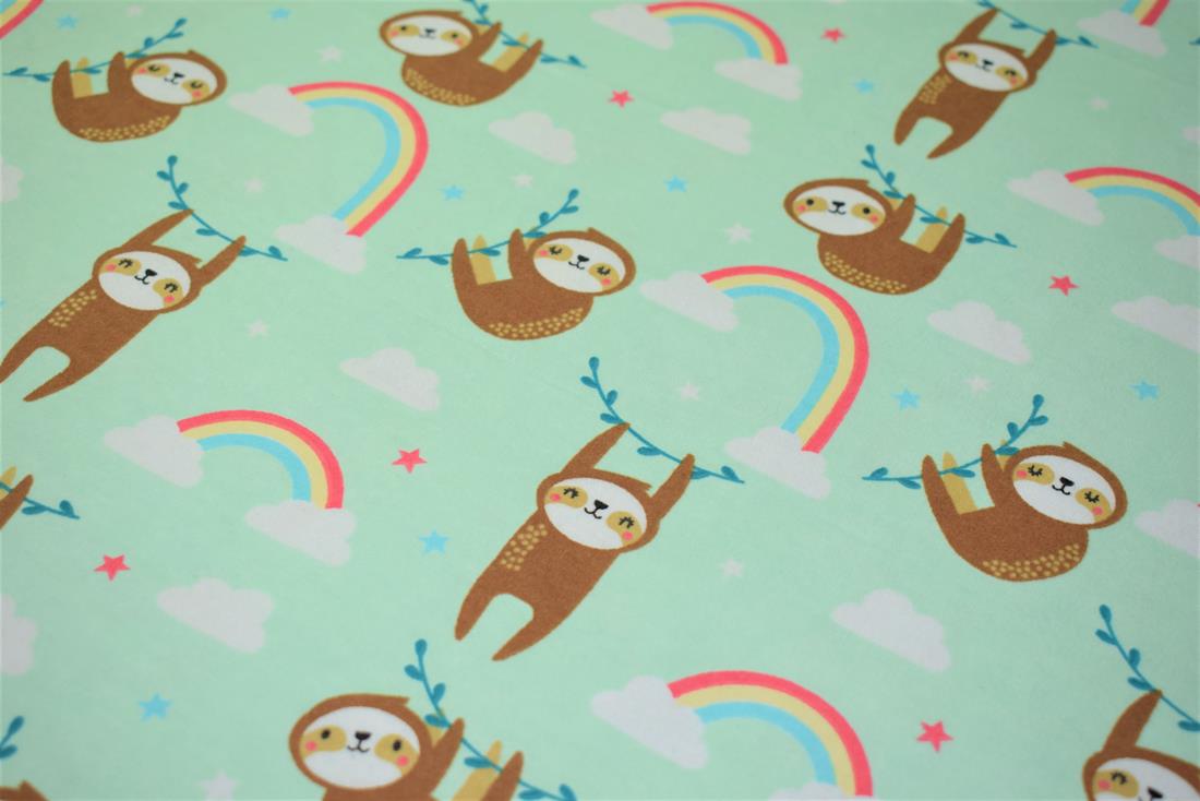 Sloth Print Brush Cotton