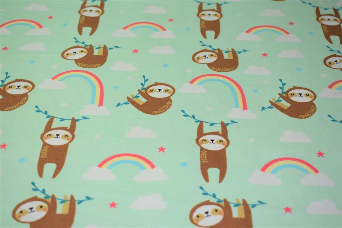Sloth Print Brush Cotton