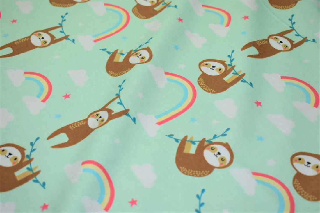 Sloth Print Brush Cotton