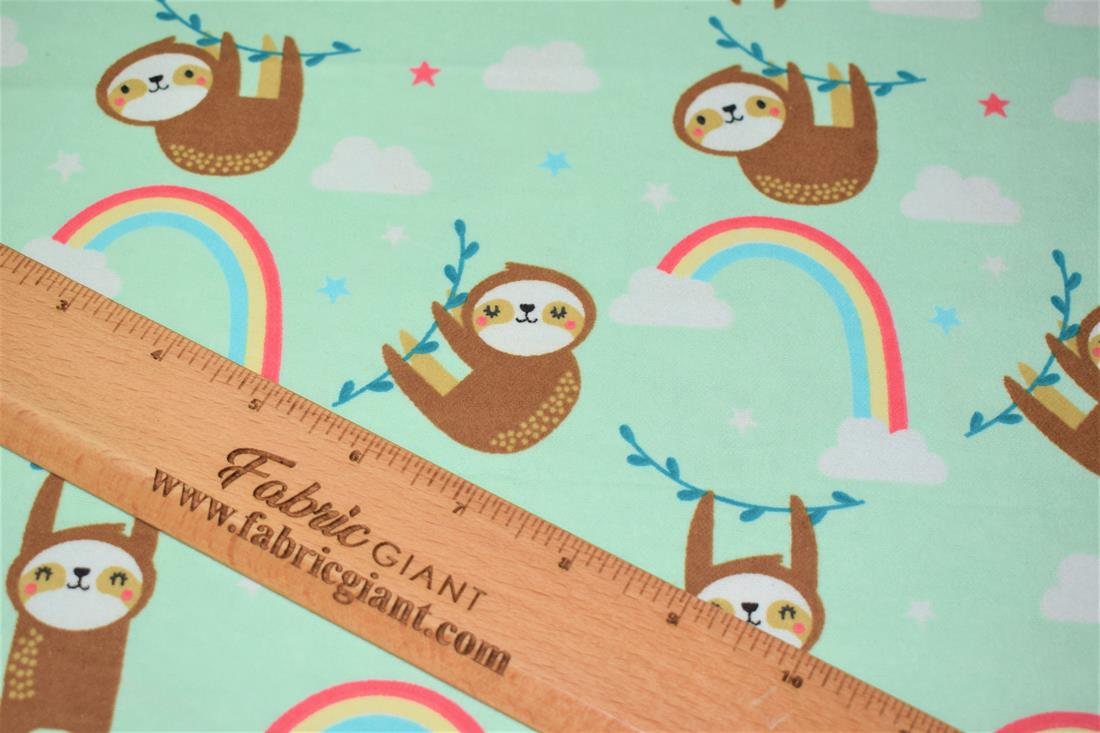 Sloth Print Brush Cotton