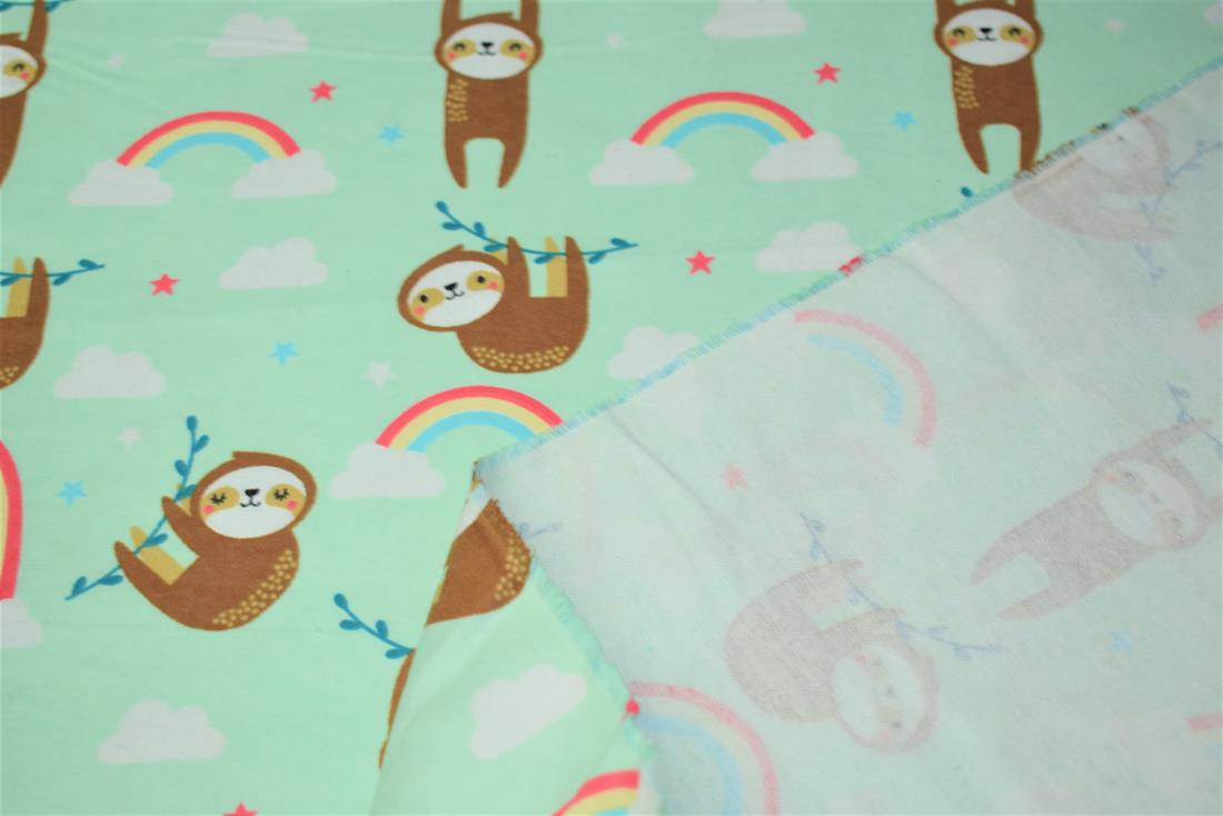 Sloth Print Brush Cotton