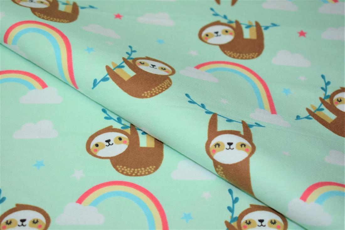 Sloth Print Brush Cotton
