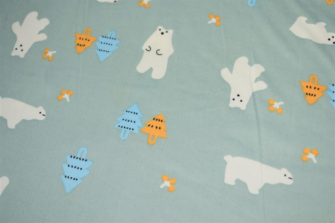 Soft Printed Bears DTY Brushed Jersey Cotton Fabric/ 150cm wide;