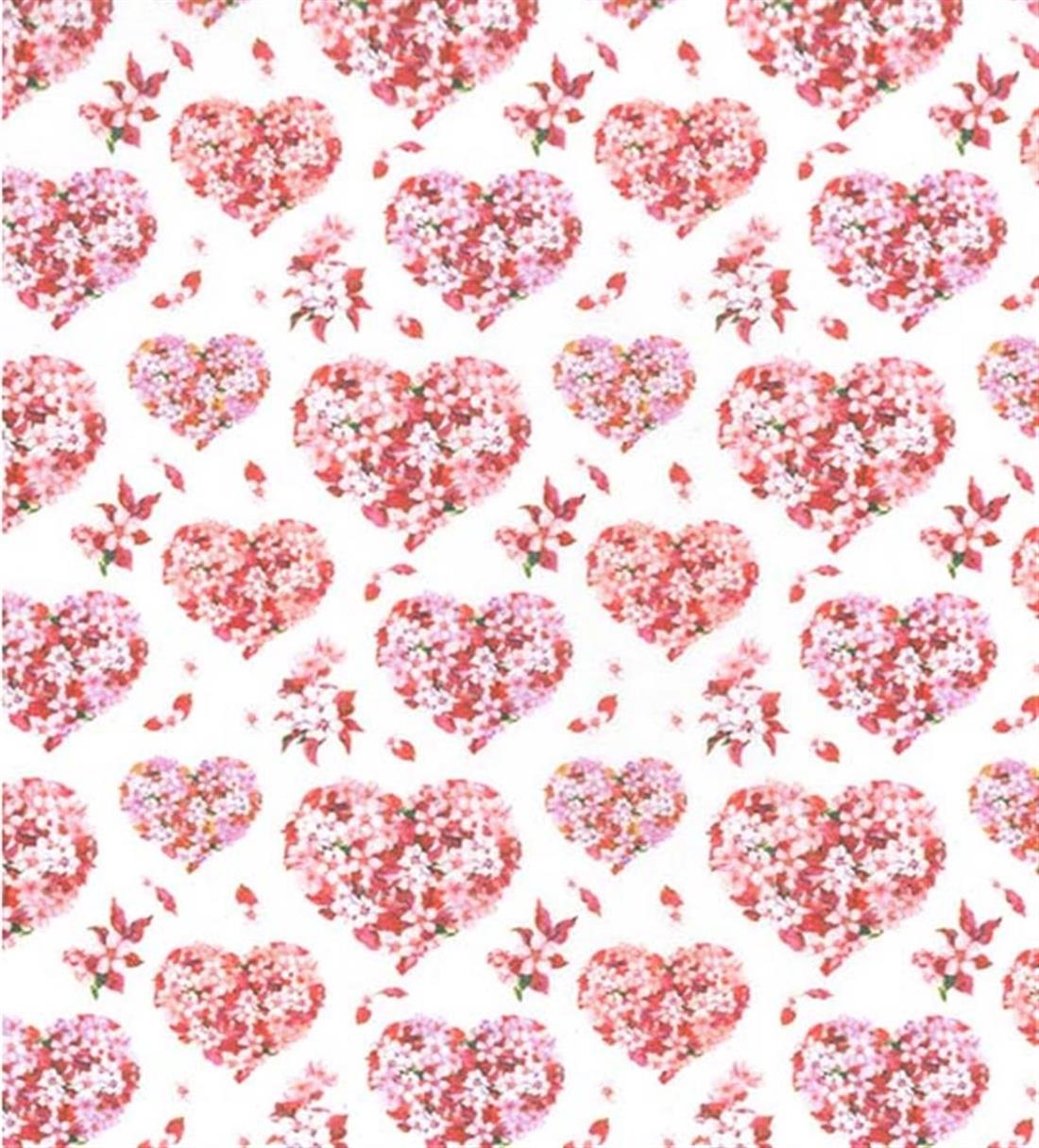 Floral Hearts 100% Cotton Fabric