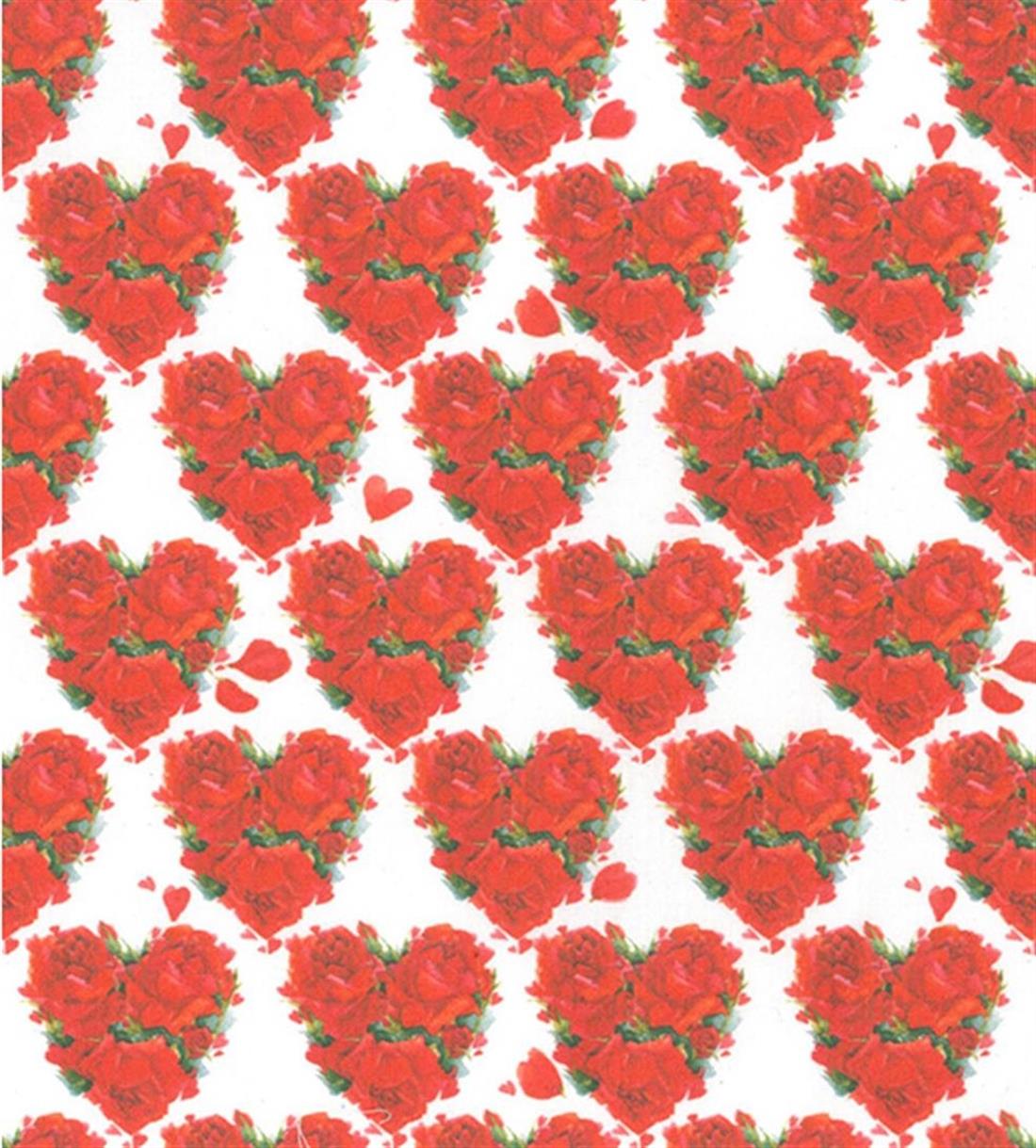 Rose Hearts 100% Cotton Fabric