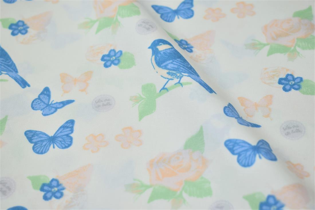 Birds, Butterflies, & Roses Print