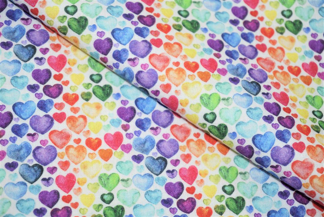 Rainbow Watercolour Hearts Print