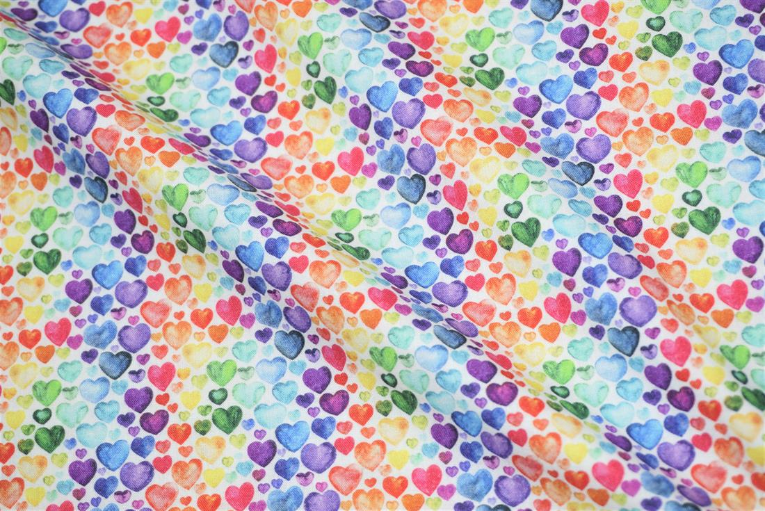 Rainbow Watercolour Hearts Print