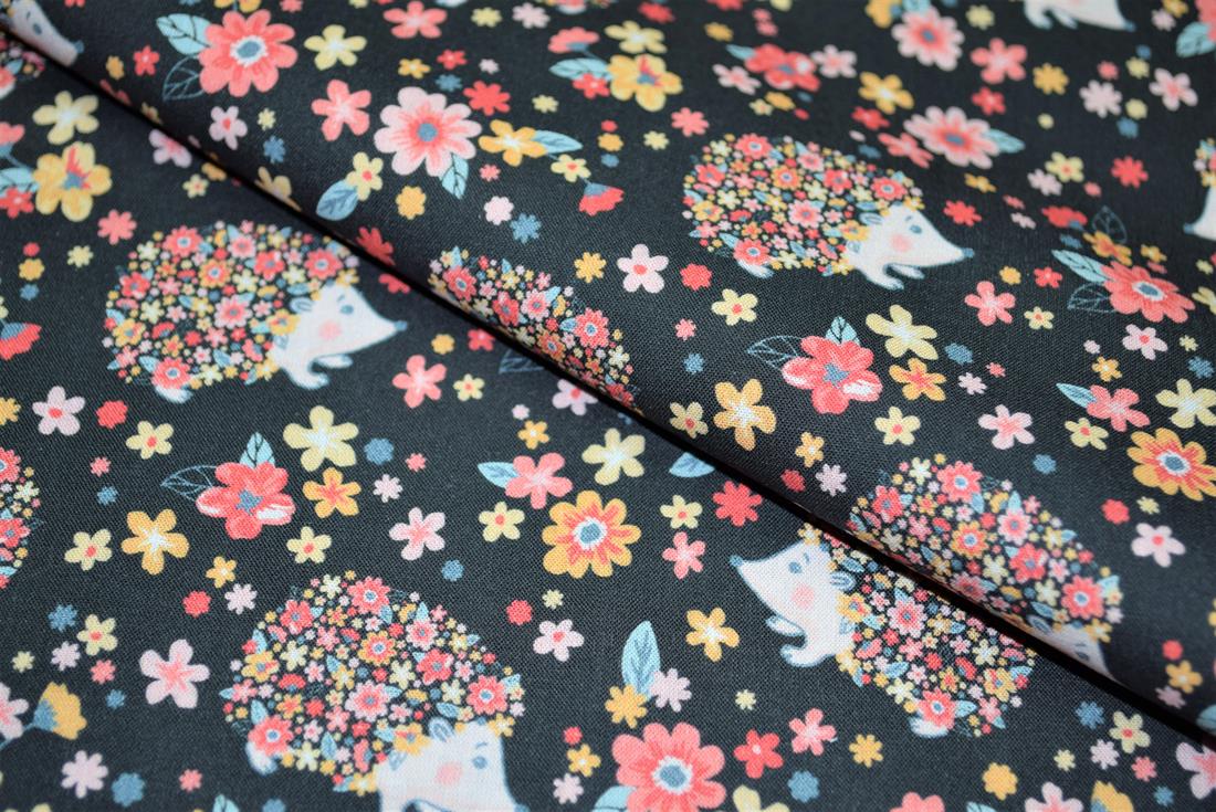 Hedgehog Printed Premium 100 Cotton Craft Fabric Hight Quality 58" Wide