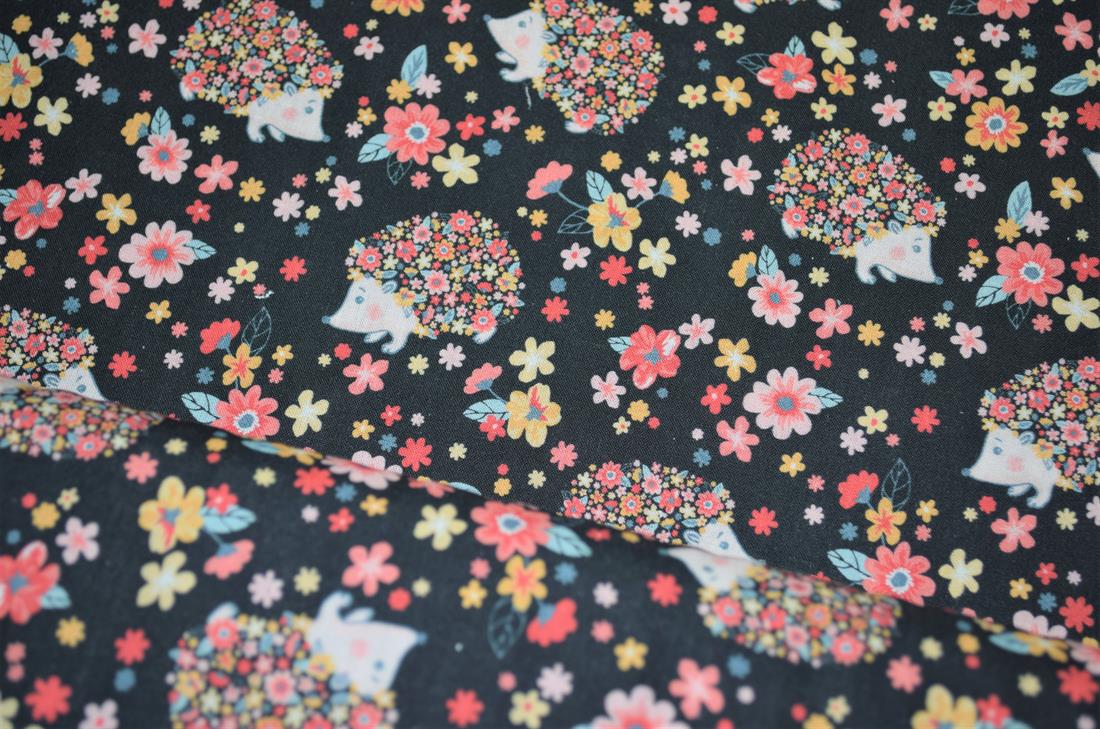 Hedgehog Printed Premium 100 Cotton Craft Fabric Hight Quality 58" Wide