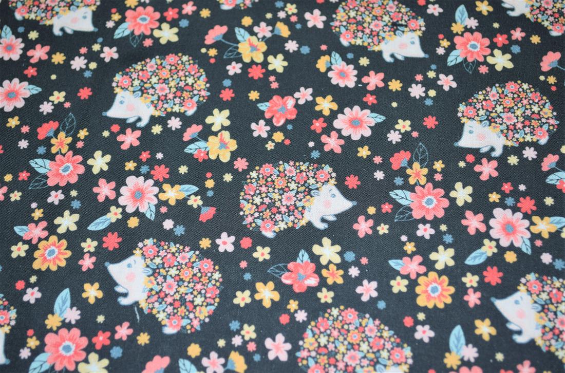 Hedgehog Printed Premium 100 Cotton Craft Fabric Hight Quality 58" Wide