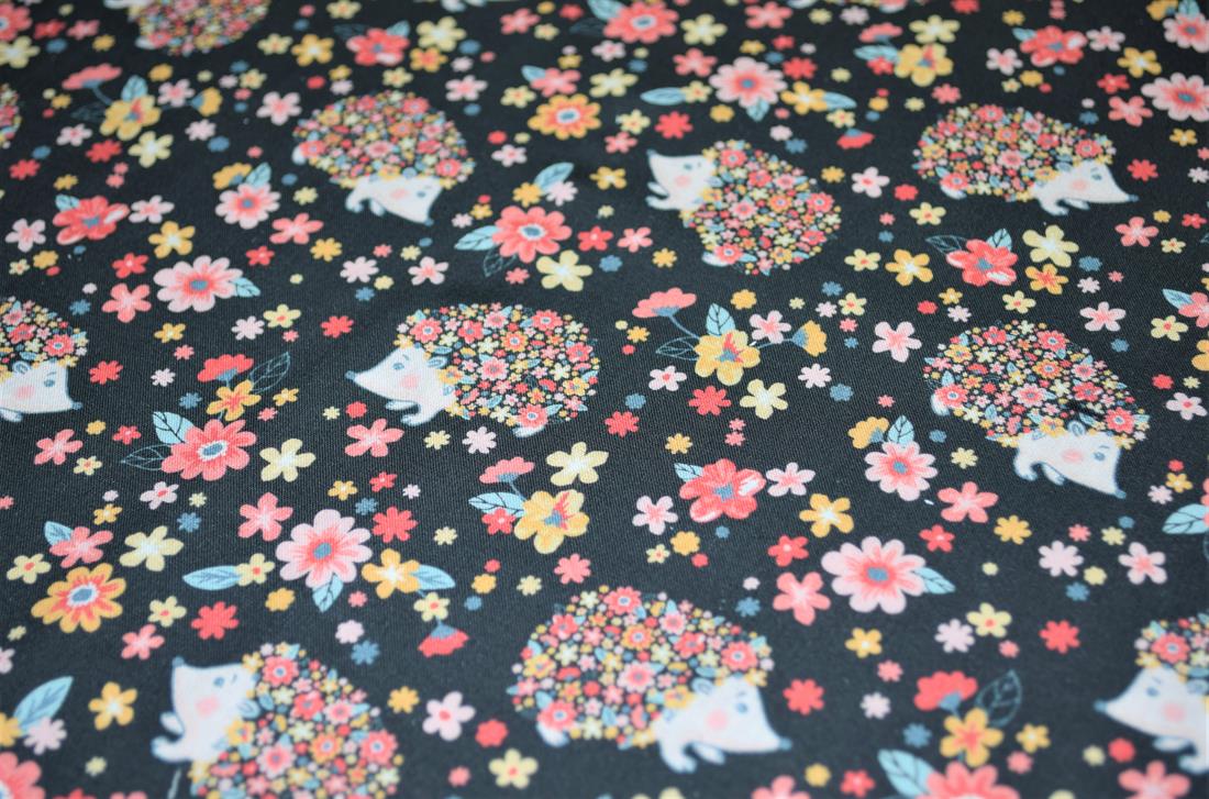 Hedgehog Printed Premium 100 Cotton Craft Fabric Hight Quality 58" Wide