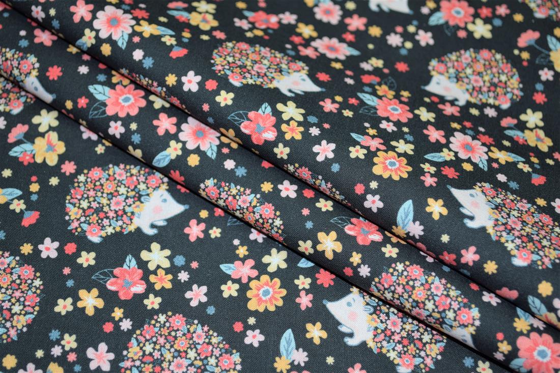 Hedgehog Printed Premium 100 Cotton Craft Fabric Hight Quality 58" Wide