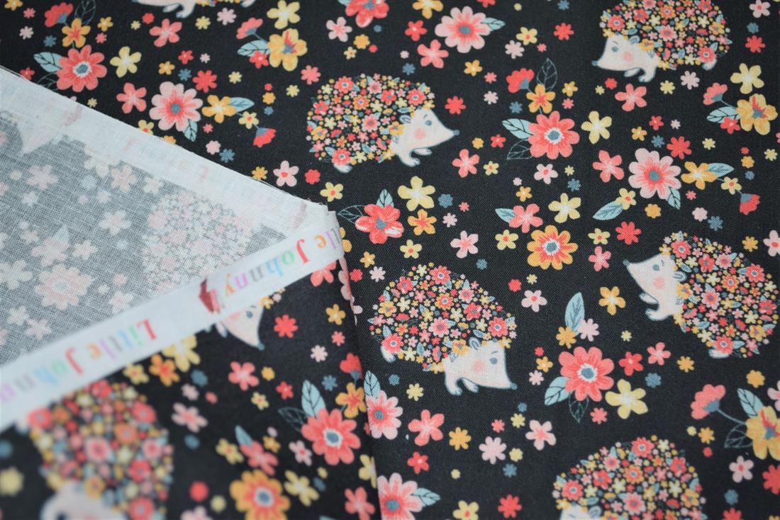Hedgehog Printed Premium 100 Cotton Craft Fabric Hight Quality 58" Wide